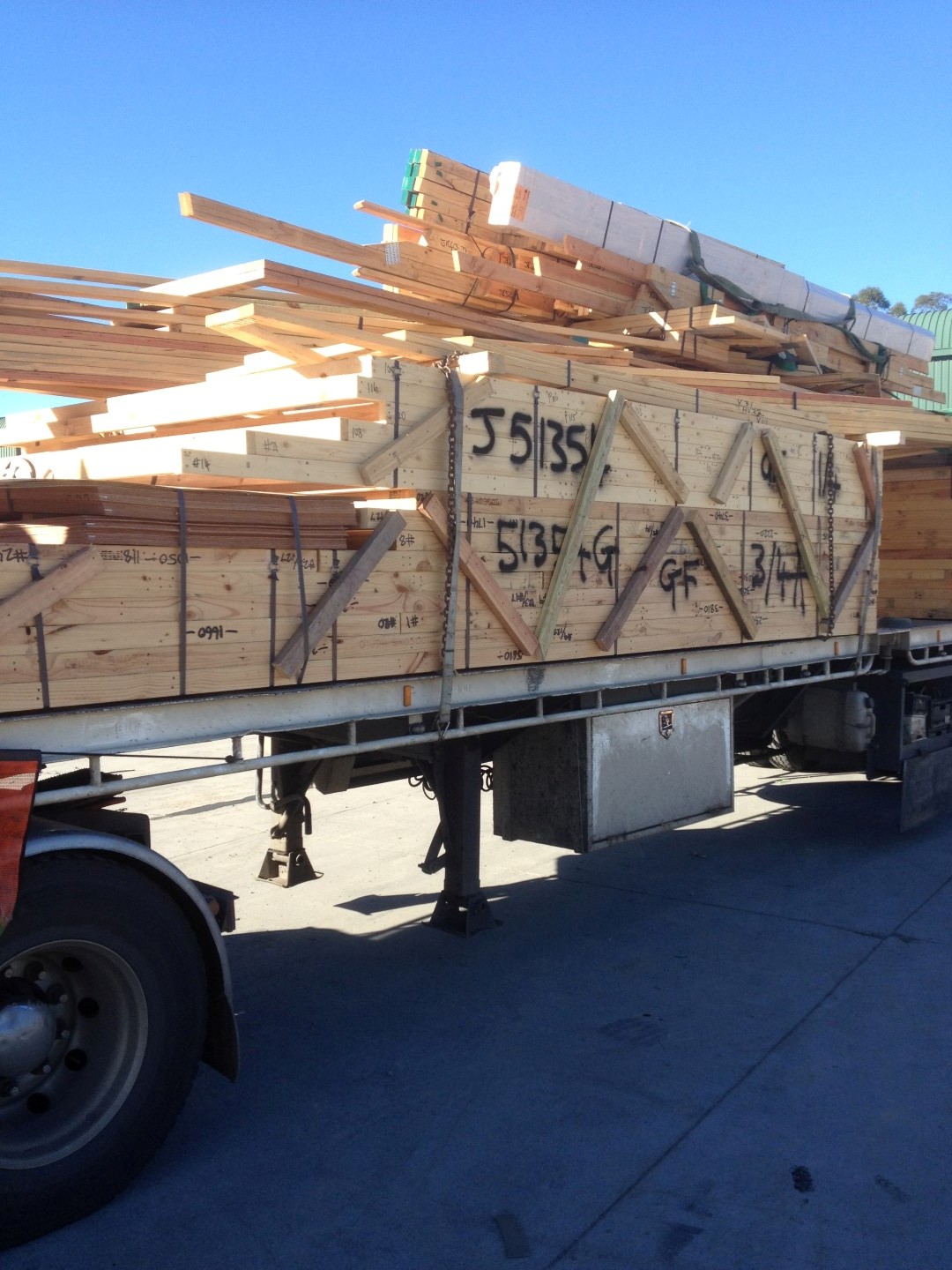 Oversize load of timber