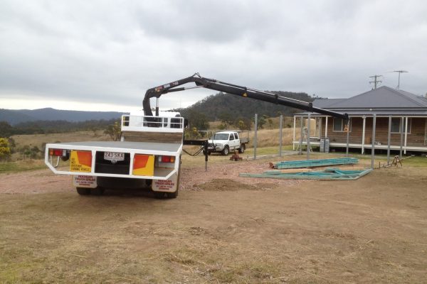 Delivery of house frame