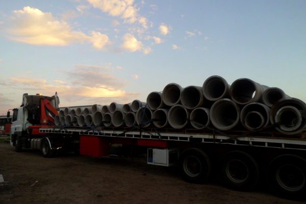 Concrete pipe delivery