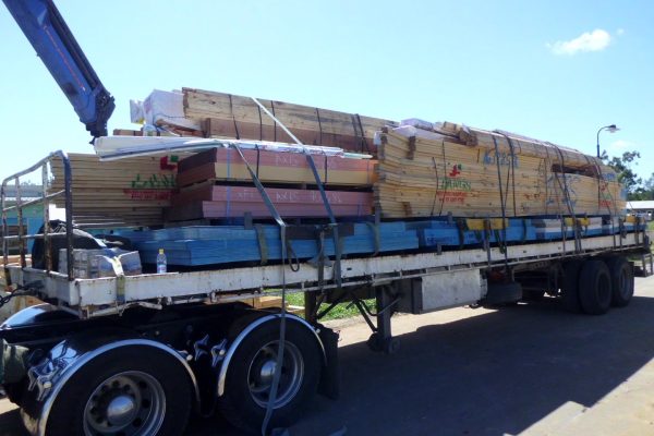 Oversize load of timber